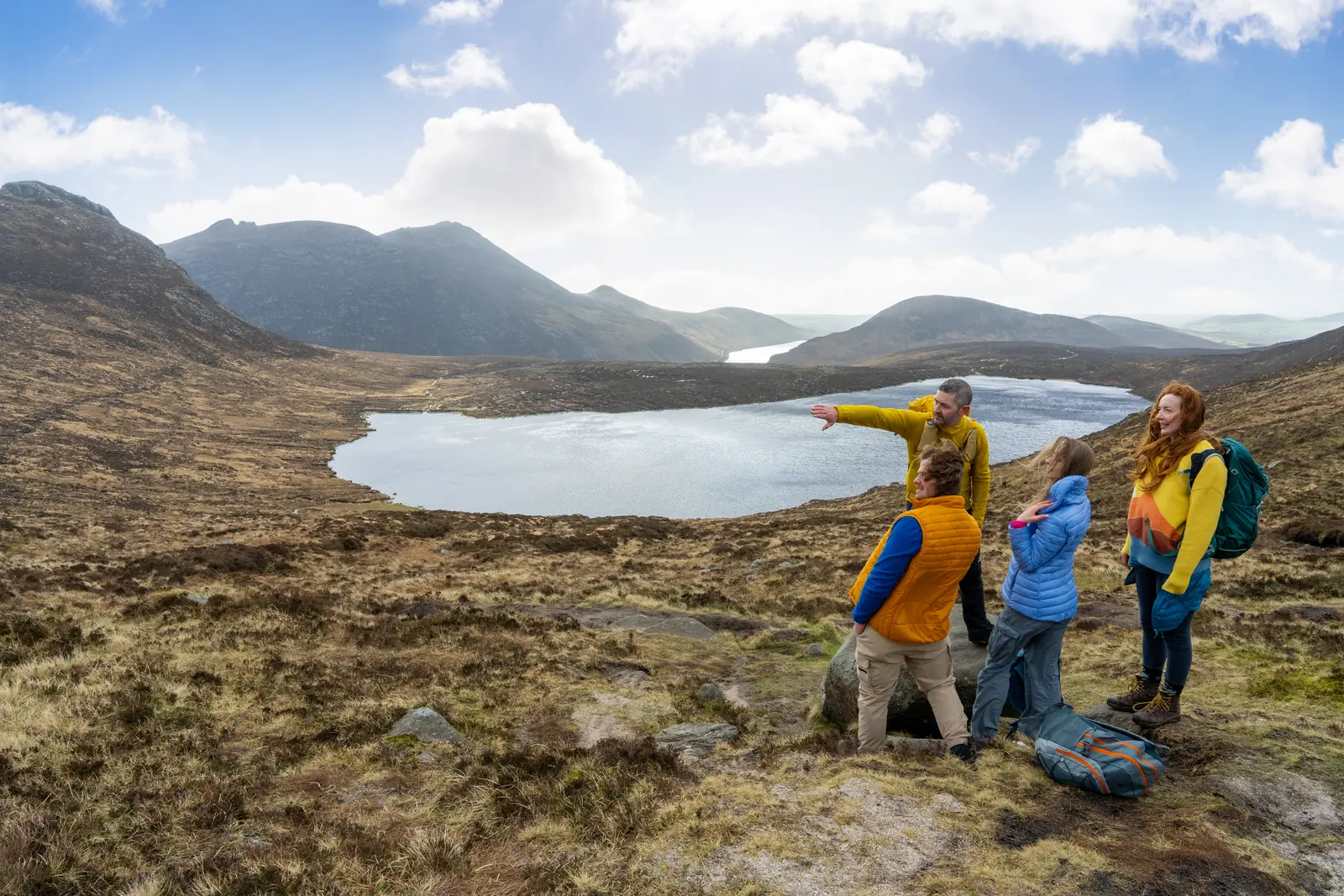 A guided hiking group in the Mourne Mountains
